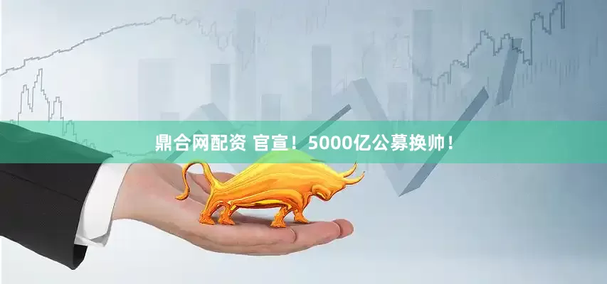 鼎合网配资 官宣！5000亿公募换帅！